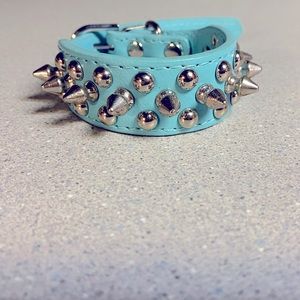 XS STUDDED dog cat sky blue collar